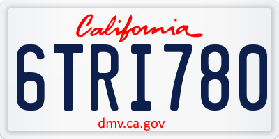 CA license plate 6TRI780