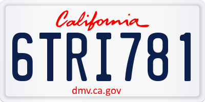 CA license plate 6TRI781