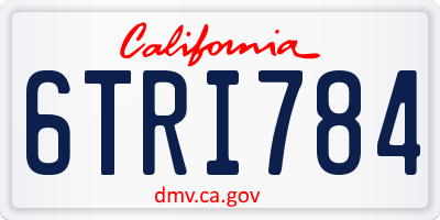 CA license plate 6TRI784