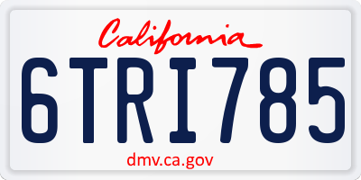 CA license plate 6TRI785