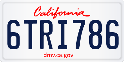 CA license plate 6TRI786