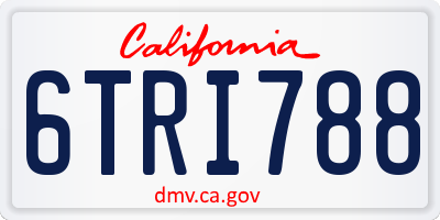 CA license plate 6TRI788