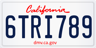 CA license plate 6TRI789