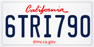 CA license plate 6TRI790