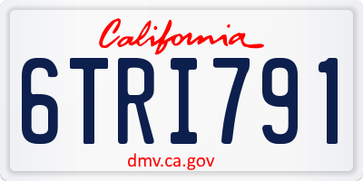 CA license plate 6TRI791