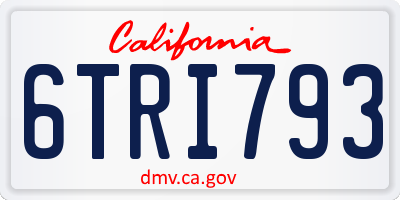 CA license plate 6TRI793