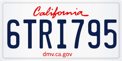 CA license plate 6TRI795