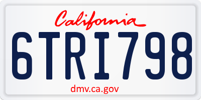 CA license plate 6TRI798