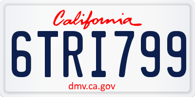 CA license plate 6TRI799