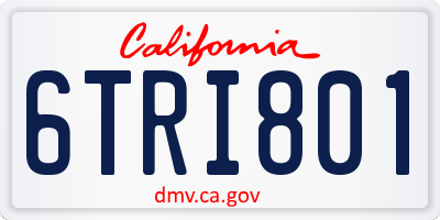 CA license plate 6TRI801