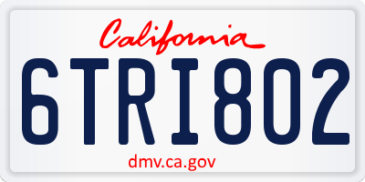 CA license plate 6TRI802
