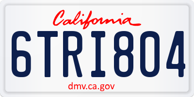 CA license plate 6TRI804