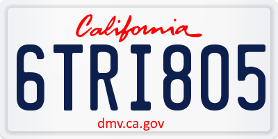 CA license plate 6TRI805