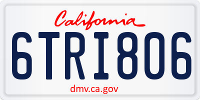 CA license plate 6TRI806