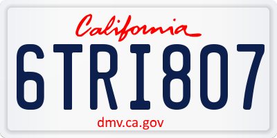 CA license plate 6TRI807
