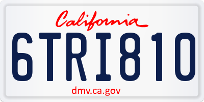 CA license plate 6TRI810