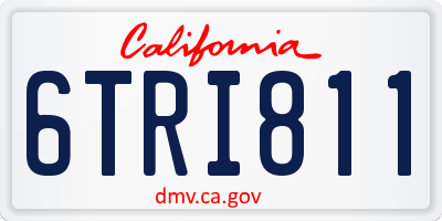 CA license plate 6TRI811