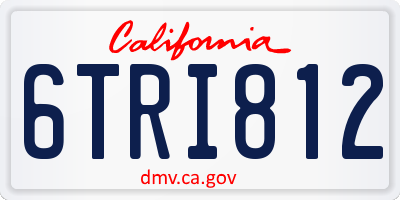 CA license plate 6TRI812