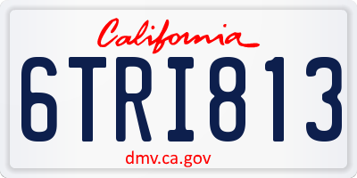 CA license plate 6TRI813