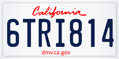 CA license plate 6TRI814