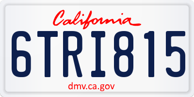 CA license plate 6TRI815