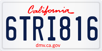 CA license plate 6TRI816