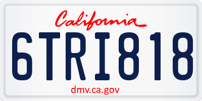 CA license plate 6TRI818