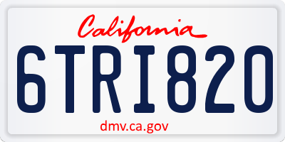 CA license plate 6TRI820