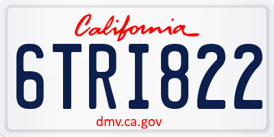 CA license plate 6TRI822