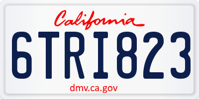 CA license plate 6TRI823