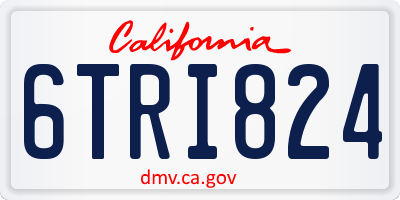 CA license plate 6TRI824