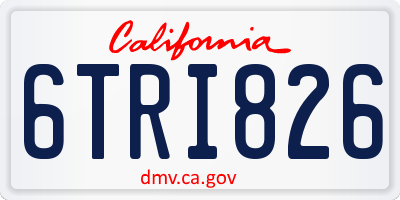 CA license plate 6TRI826