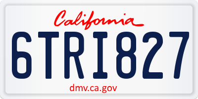 CA license plate 6TRI827