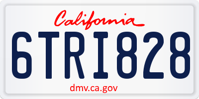 CA license plate 6TRI828