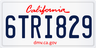 CA license plate 6TRI829