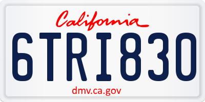 CA license plate 6TRI830