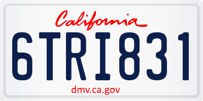 CA license plate 6TRI831