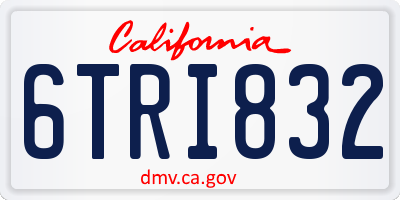 CA license plate 6TRI832