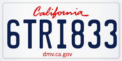 CA license plate 6TRI833