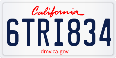 CA license plate 6TRI834