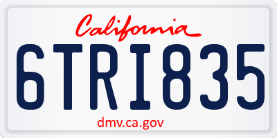 CA license plate 6TRI835
