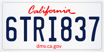 CA license plate 6TRI837
