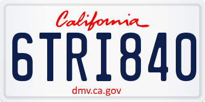 CA license plate 6TRI840