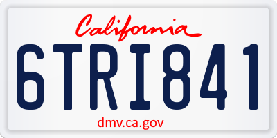 CA license plate 6TRI841