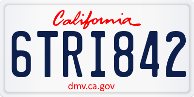 CA license plate 6TRI842