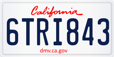CA license plate 6TRI843