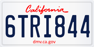 CA license plate 6TRI844