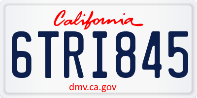 CA license plate 6TRI845