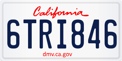 CA license plate 6TRI846