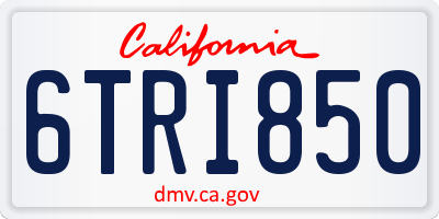 CA license plate 6TRI850
